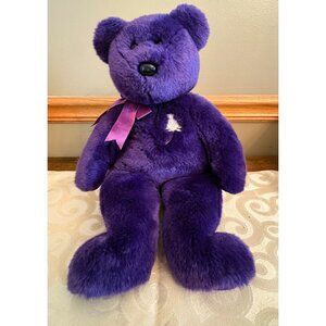 Royal Princess Diana Beanie Buddy Ty Plush Purple w/ Bow - Collector Cutie